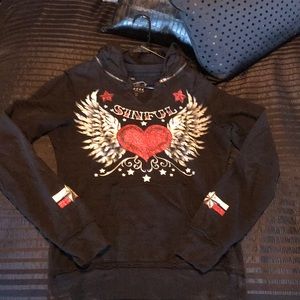 Sinful by Affliction Black Sweatshirt Size L